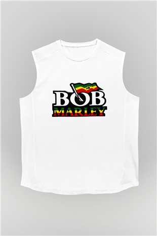 Bob Marley Beyaz Unisex Kolsuz Tişört