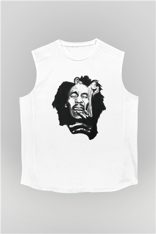 Bob Marley Beyaz Unisex Kolsuz Tişört