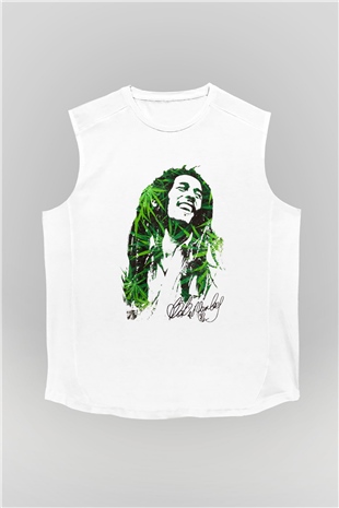 Bob Marley Beyaz Unisex Kolsuz Tişört