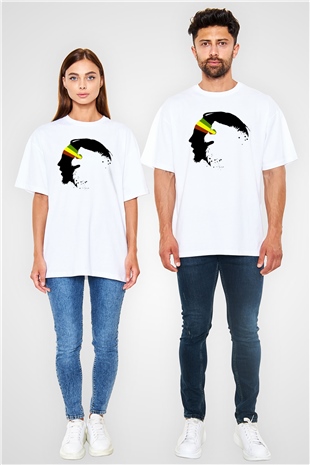 Bob Marley Beyaz Unisex Oversize Tişört T-Shirt