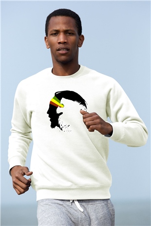 Bob Marley Beyaz Unisex Sweatshirt