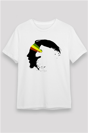 Bob Marley Beyaz Unisex Tişört T-Shirt - TişörtFabrikası