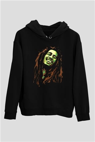 Bob Marley Siyah Unisex Hoodie