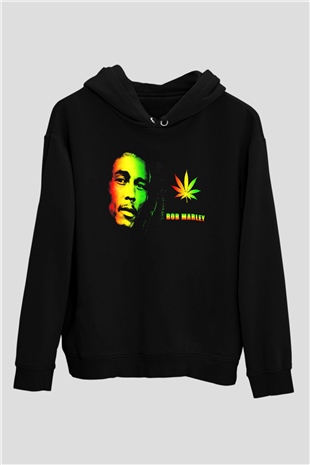 Bob Marley Siyah Unisex Hoodie