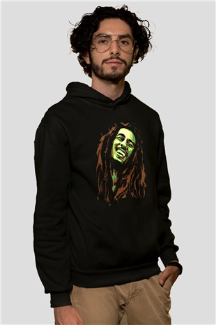 Bob Marley Siyah Unisex Hoodie