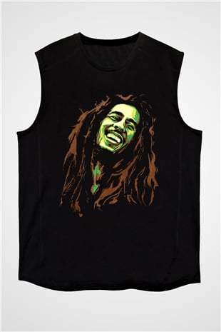 Bob Marley Siyah Unisex Kolsuz Tişört