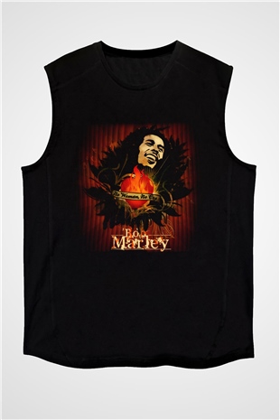 Bob Marley Siyah Unisex Kolsuz Tişört