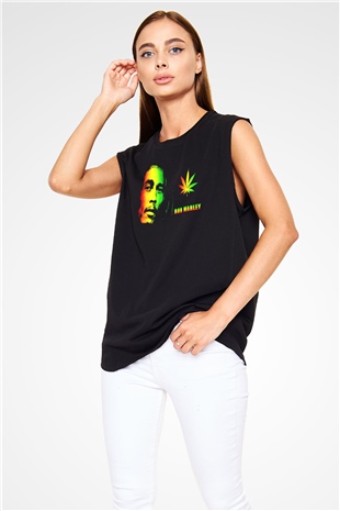 Bob Marley Siyah Unisex Kolsuz Tişört