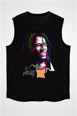 Bob Marley Siyah Unisex Kolsuz Tişört
