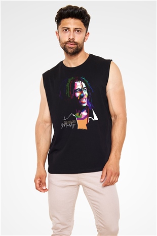Bob Marley Siyah Unisex Kolsuz Tişört