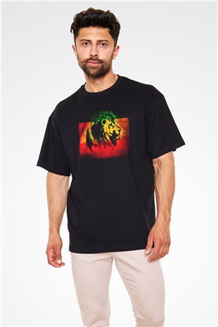 Bob Marley Siyah Unisex Oversize Tişört T-Shirt
