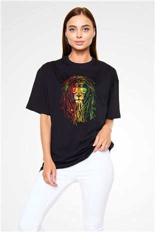 Bob Marley Siyah Unisex Oversize Tişört T-Shirt