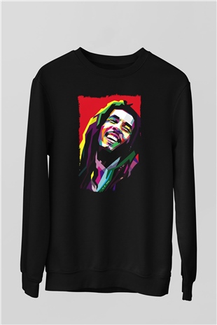 Bob Marley Siyah Unisex Sweatshirt