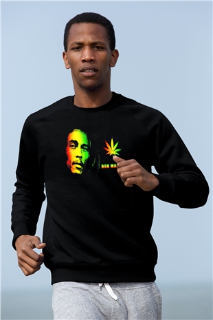 Bob Marley Siyah Unisex Sweatshirt
