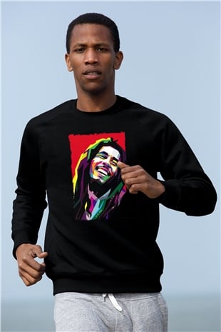 Bob Marley Siyah Unisex Sweatshirt