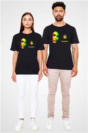 Bob Marley Siyah Unisex Tişört T-Shirt - TişörtFabrikası