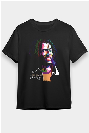 Bob Marley Siyah Unisex Tişört T-Shirt - TişörtFabrikası