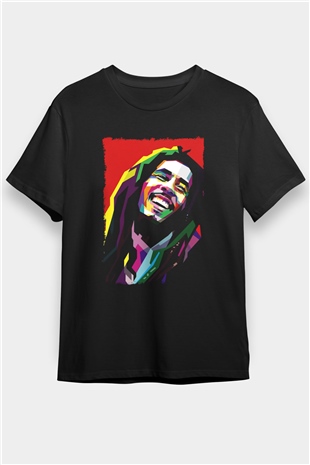 Bob Marley Siyah Unisex Tişört T-Shirt - TişörtFabrikası