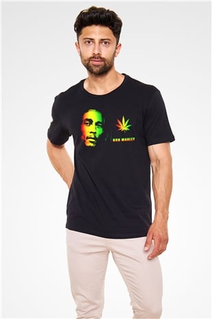 Bob Marley Siyah Unisex Tişört T-Shirt - TişörtFabrikası