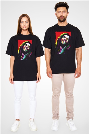 Bob Marley Siyah Oversize Tişört Oversize T-shirt - TişörtFabrikası