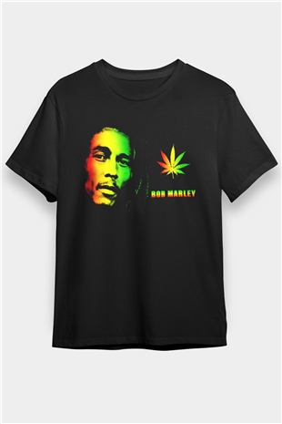 Bob Marley Siyah Unisex Tişört T-Shirt - TişörtFabrikası