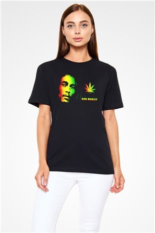 Bob Marley Siyah Unisex Tişört T-Shirt - TişörtFabrikası