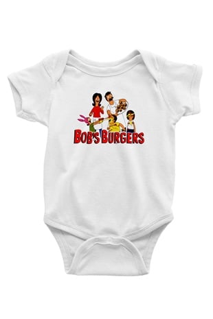 Bobs Burgers Beyaz Bebek Body - Zıbın