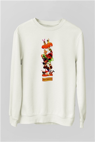 Bobs Burgers Beyaz Unisex Sweatshirt