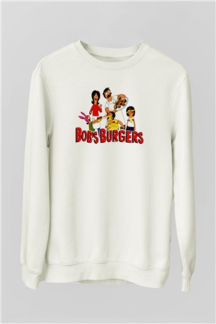 Bobs Burgers Beyaz Unisex Sweatshirt