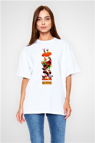 Bobs Burgers Beyaz Oversize Tişört Oversize T-shirt