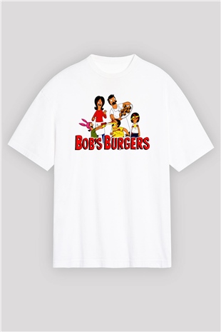 Bobs Burgers Beyaz Oversize Tişört Oversize T-shirt
