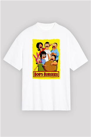 Bobs Burgers Beyaz Oversize Tişört Oversize T-shirt