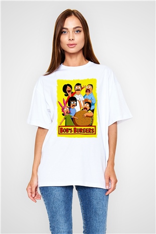 Bobs Burgers Beyaz Oversize Tişört Oversize T-shirt