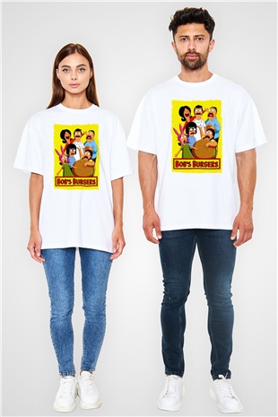 Bobs Burgers Beyaz Oversize Tişört Oversize T-shirt