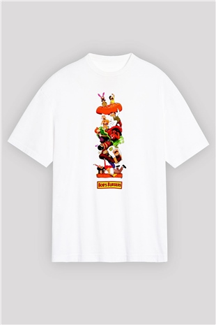 Bobs Burgers Beyaz Oversize Tişört Oversize T-shirt