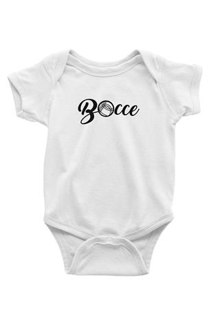 Bocce Baskılı Beyaz Bebek Body - Zıbın