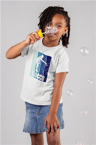 Bocce Baskılı Unisex Beyaz Çocuk Tişört - Tshirt