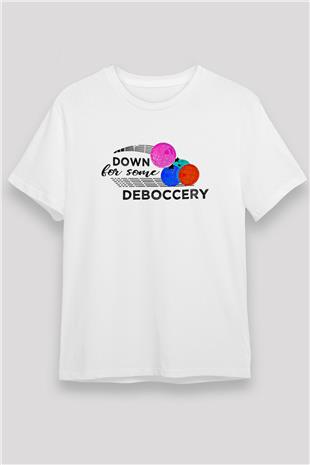 Bocce Baskılı Unisex Beyaz Tişört - Tshirt