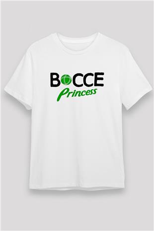 Bocce Baskılı Unisex Beyaz Tişört - Tshirt