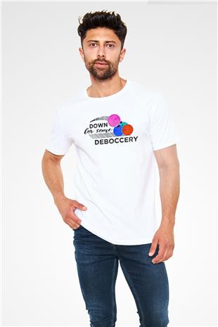Bocce Baskılı Unisex Beyaz Tişört - Tshirt