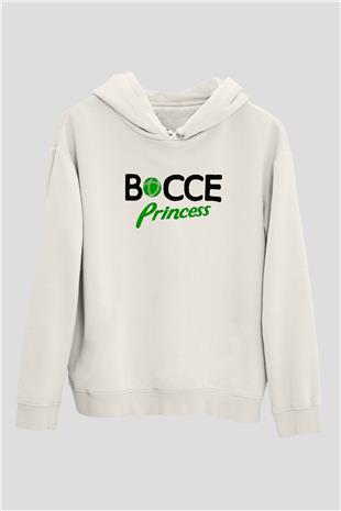 Bocce Baskılı Unisex Ekru Hoodie