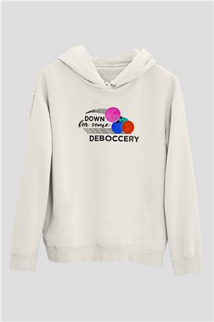 Bocce Baskılı Unisex Ekru Hoodie