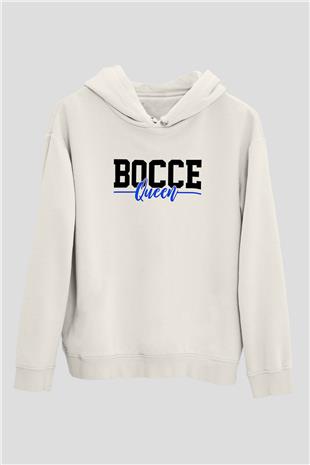 Bocce Baskılı Unisex Ekru Hoodie