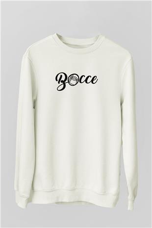 Bocce Baskılı Unisex Ekru Sweatshirt