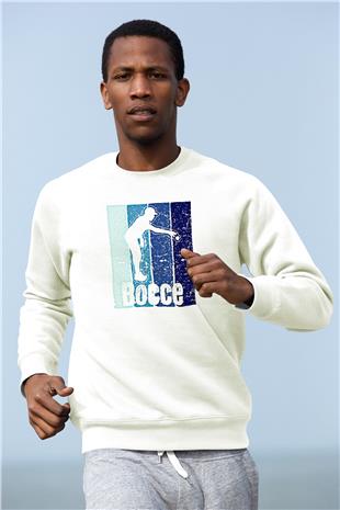 Bocce Baskılı Unisex Ekru Sweatshirt