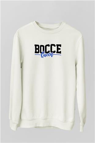 Bocce Baskılı Unisex Ekru Sweatshirt