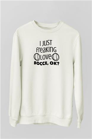 Bocce Baskılı Unisex Ekru Sweatshirt