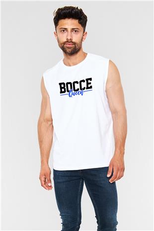 Bocce Baskılı Unisex Kolsuz Beyaz Tişört