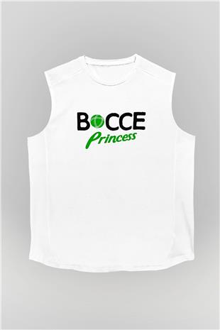 Bocce Baskılı Unisex Kolsuz Beyaz Tişört