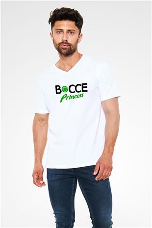 Bocce Baskılı Unisex V Yaka Tişört - Tshirt